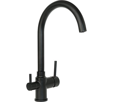 Смеситель для мойки с высоким изливом Славен с подключением фильтра, черный СЛ-ОД-Д75