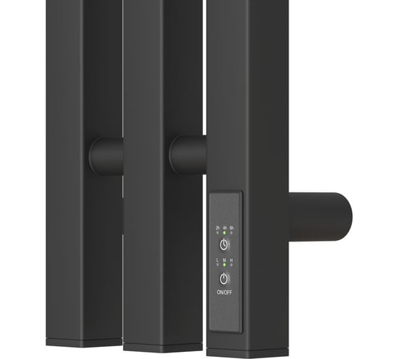 Электрический полотенцесушитель Point гермес п3 120x1200 диммер справа, черный PN13822B