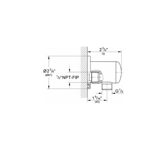Подключение для душевого шланга GROHE Relexa хром 28672000