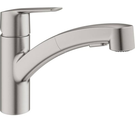 Смеситель для кухни GROHE Start, с низким выдвижным изливом, суперсталь 30307DC1