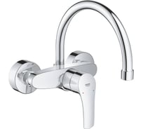 Смеситель для кухни GROHE Eurosmart 2021, настенный монтаж, высокий излив, вынос 245 мм, хром 32482003