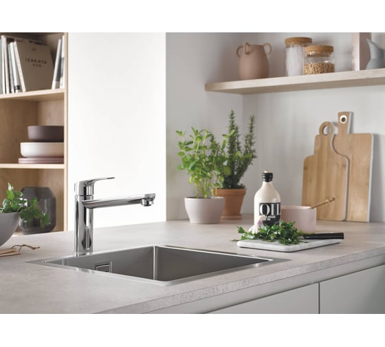 Смеситель для кухни GROHE Eurosmart 2021, средний излив, хром 30463000