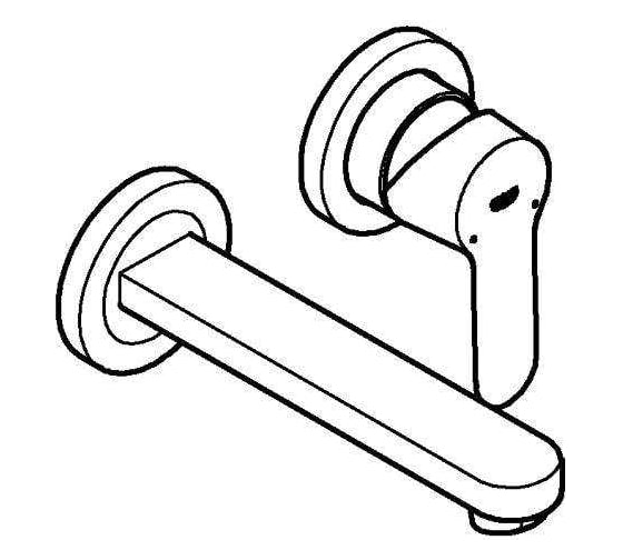 Смеситель для раковины Grohe BauEdge на 2 отверстия, настенный монтаж, хром 20474000 00000079985