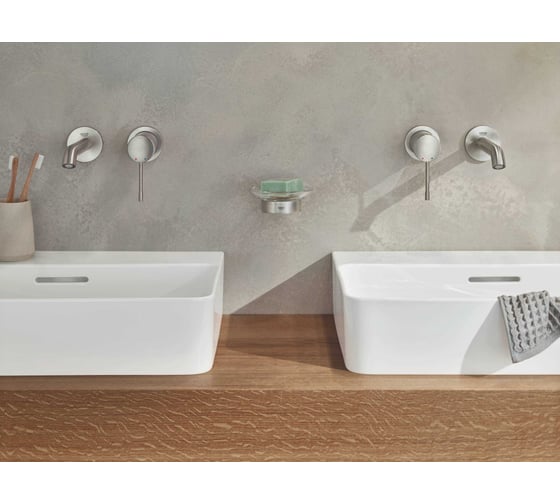 Смеситель для раковины Grohe Essence New на два отверстия, M-Size, суперсталь 19408DC1