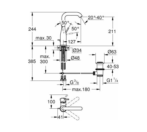 Смеситель для раковины Grohe Essence New теплый закат матовый 32628DL1