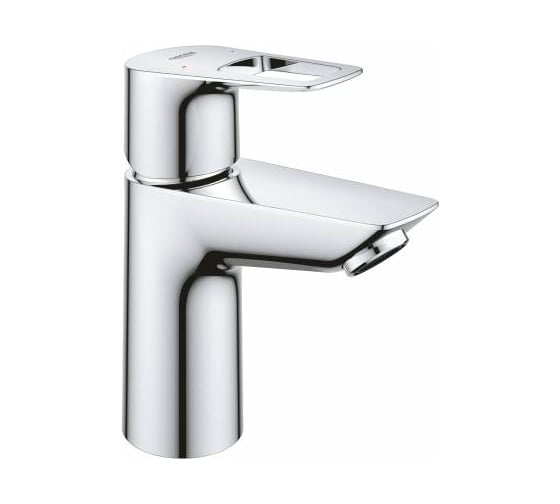 Смеситель для раковины Grohe BauLoop с ограничителем температуры и нажимным донным клапаном, размер S, хром 23878001