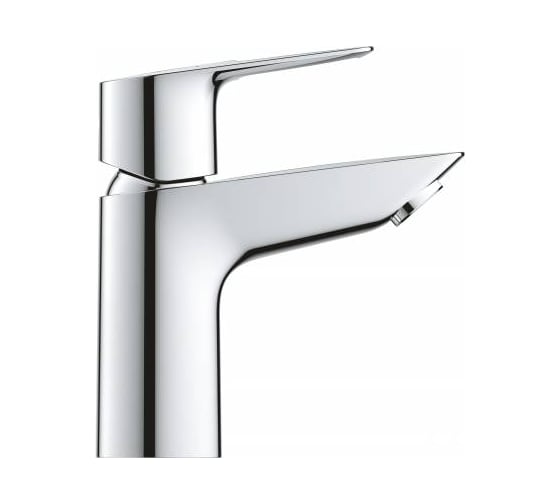 Смеситель для раковины Grohe BauLoop с ограничителем температуры и нажимным донным клапаном, размер S, хром 23878001
