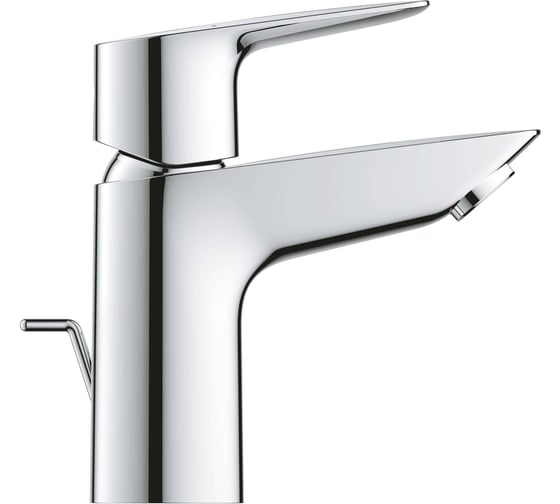 Смеситель для раковины Grohe BauEdge с ограничителем температуры и рычажным донным клапаном, размер S, хром 23328001