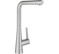 Смеситель для кухонной мойки Grohe Scala с выдвижной лейкой с 2 режимами струи, L-образный излив, суперсталь 30441DC0