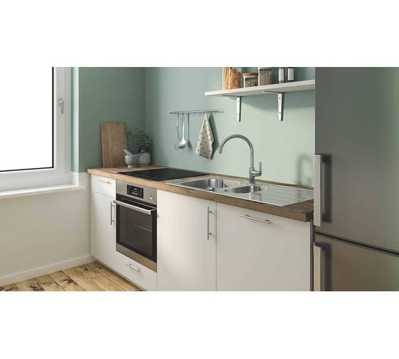 Смеситель для кухонной мойки Grohe Start Curve с высоким C-изливом, хром 31554001