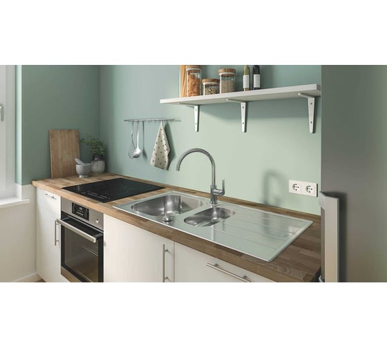 Смеситель для кухонной мойки Grohe Start Curve с высоким C-изливом, хром 31554001