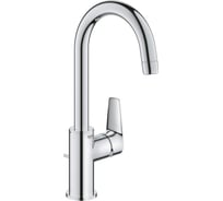 Смеситель для раковины Grohe BauEdge с ограничителем температуры и рычажным донным клапаном, размер L, хром 23760001