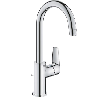 Смеситель для раковины Grohe BauEdge с ограничителем температуры и рычажным донным клапаном, размер L, хром 23760001