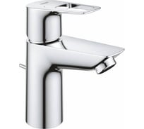 Смеситель для раковины Grohe BauLoop с ограничителем температуры и рычажным донным клапаном, размер S, хром 23877001