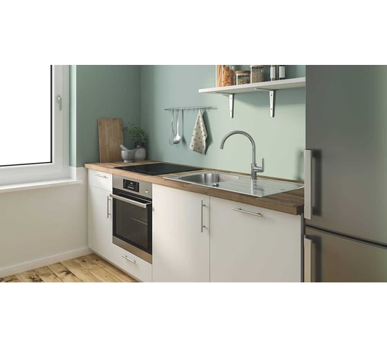 Смеситель для кухонной мойки Grohe Start Flow с высоким C-изливом, хром 31555001
