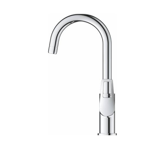 Смеситель для раковины Grohe BauLoop с ограничителем температуры и нажимным донным клапаном, размер L, хром 23891001