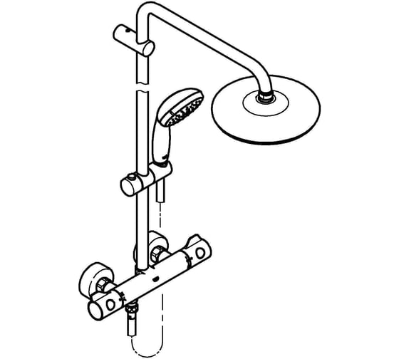 Душевая система GROHE Bau System 210, с термостатическим смесителем, хром 26699000