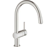 Смеситель для кухонной мойки Grohe Vento с выдвижным C-образным изливом, суперсталь 30434DC0