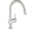 Смеситель для кухонной мойки Grohe Vento с выдвижным C-образным изливом, суперсталь 30434DC0 1
