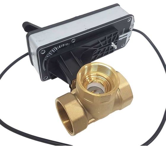Трехходовой шаровый кран TECHNO HK340-SC10DF/24V DN40, резьба G1-1/2 с электроприводом 10Нм, 24В, управление открыто/закрыто с возвратной пружиной 632401