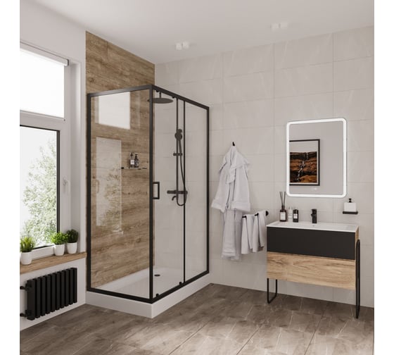 Душевой уголок Niagara Nova 120x80 см, чёрный 68120812BLACK 00280252