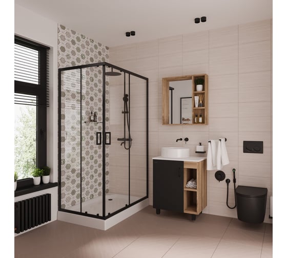 Душевой уголок Niagara Nova 120x90 см 68110811BLACK 00280251