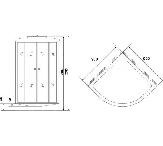 Душевая кабина Niagara Eco 900x900 мм, низкий поддон 13 см, мозаика NG-4501-14 00299354