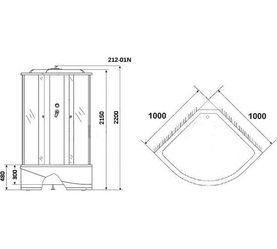 Душевая кабина Niagara Premium 100x100 см NG-212-01N 00256091