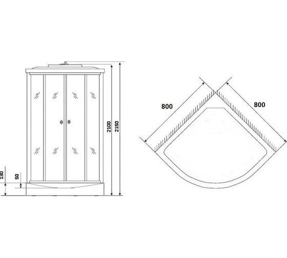Душевая кабина Niagara Eco 80x80 см, стекло матовое NG-4303-14 00298763