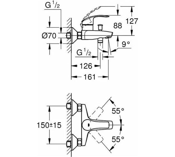 Промо комплект для ванны Grohe eurosmart 2015 для раковины m size 23322001 для ванны 333000002 tempesta new 2780310e 124470 00000086466