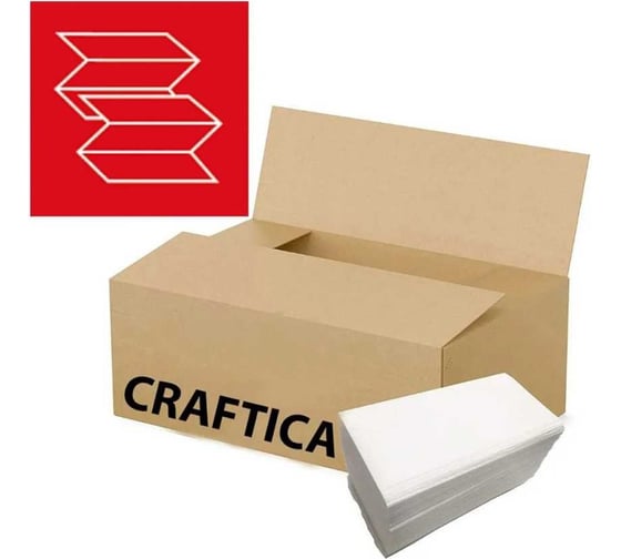 Бумажные полотенца CRAFTICA z-сложения 1-слойные 21160