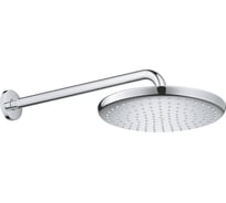 Верхний душ Grohe 250 круглый низ хром, верх белый, душевой кронштейн 380 мм хром 26668000 00000097917