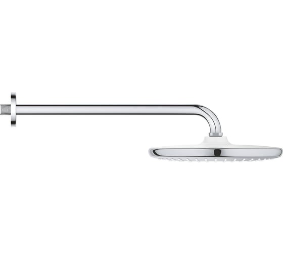 Верхний душ Grohe 250 круглый низ хром, верх белый, душевой кронштейн 380 мм хром 26668000 00000097917