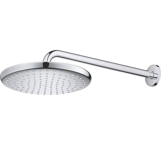Верхний душ Grohe 250 круглый низ хром, верх белый, душевой кронштейн 380 мм хром 26668000 00000097917