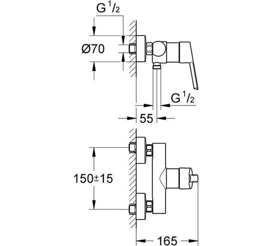 Смеситель для душа Grohe Feel хром 32270000
