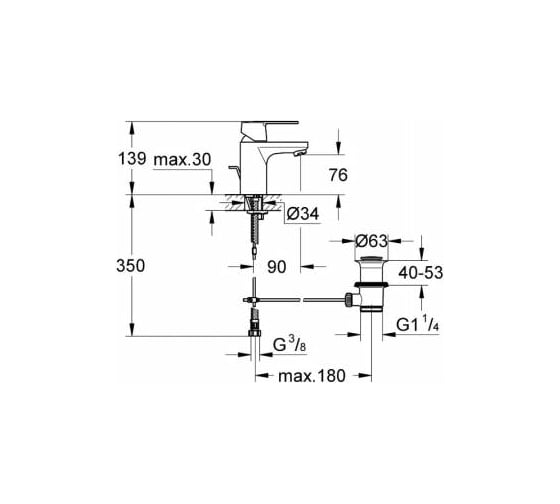 Смеситель для раковины Grohe Get хром 32883000