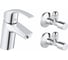 Однорычажный смеситель для раковины Grohe Eurosmart New с угловыми вентилями, хром 23588000 1