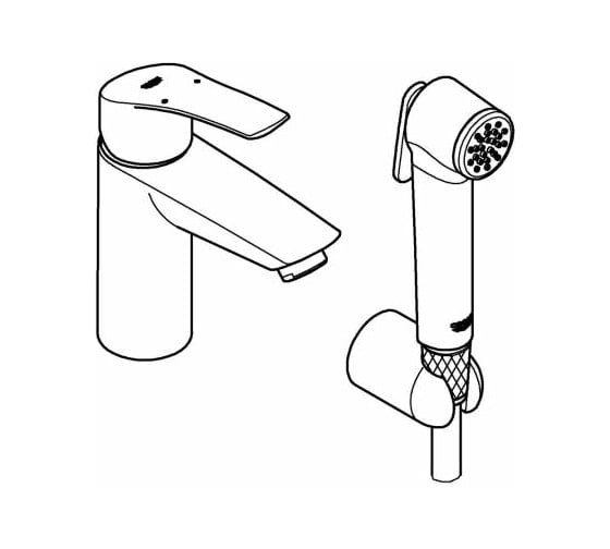 Однорычажный смеситель для раковины Grohe Eurosmart dn 15, s-size, хром 23124003 00000095326