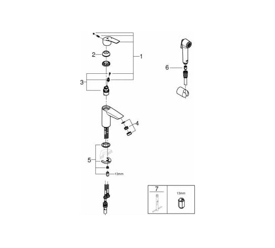 Однорычажный смеситель для раковины Grohe Eurosmart dn 15, s-size, хром 23124003 00000095326