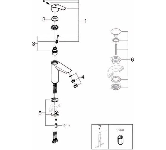 Однорычажный смеситель для раковины Grohe Eurosmart dn 15, m-size, хром 23324003 00000094666
