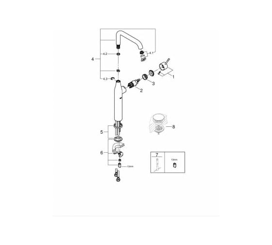 Однорычажный смеситель для раковины Grohe Essence New XL-Size, темный графит матовый 32901AL1