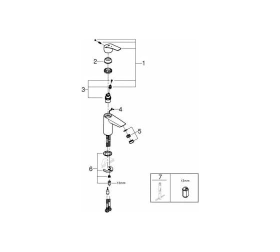 Однорычажный смеситель для раковины Grohe Eurosmart S-Size 23372003