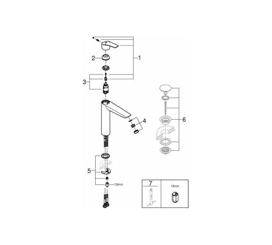 Однорычажный смеситель для раковины Grohe Eurosmart XL-Size 23971003