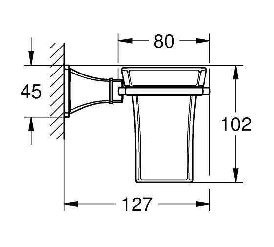 Стакан для зубных щеток с держателем Grohe Grandera керамический, хром/золото 40626IG0