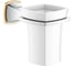 Стакан для зубных щеток с держателем Grohe Grandera керамический, хром/золото 40626IG0 1