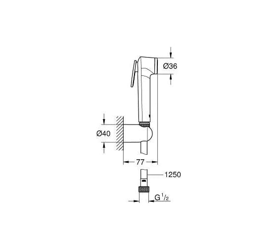 Готовый комплект для гигиенического душа GROHE хром 124901 00000067307