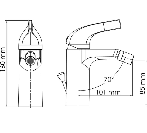 Смеситель для биде WasserKRAFT Sauer 7106