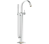 Смеситель для ванны Grohe Grandera с душевым гарнитуром, верхняя монтажная часть, напольный монтаж, хром/золото 23318IG0