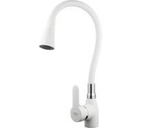 Смеситель для кухни Melodia della vita ostessa картридж 40мм., гибкий излив "колокольчик" 2 режимабелый mdv40617white 10650