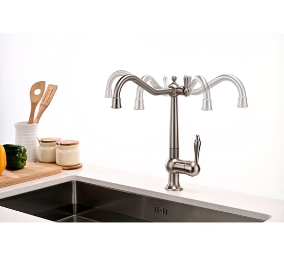 Смеситель для кухни Paulmark Retro никель Re213226-NI